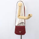 Christian Dior Hand Bag Leather 2way Red Gold Auth BA8209-22