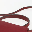 Christian Dior Hand Bag Leather 2way Red Gold Auth BA8209-8