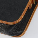 Christian Dior Shoulder Bag Leather Black Gold Auth BA8210-9