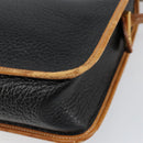 Christian Dior Shoulder Bag Leather Black Gold Auth BA8210-15