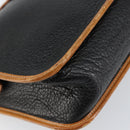 Christian Dior Shoulder Bag Leather Black Gold Auth BA8210-16