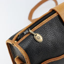 Christian Dior Shoulder Bag Leather Black Gold Auth BA8210-10