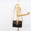 Christian Dior Shoulder Bag Leather Black Gold Auth BA8210-23