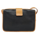 Christian Dior Shoulder Bag Leather Black Gold Auth BA8210-2