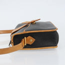 Christian Dior Shoulder Bag Leather Black Gold Auth BA8210-4