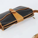 Christian Dior Shoulder Bag Leather Black Gold Auth BA8210-6