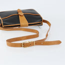 Christian Dior Shoulder Bag Leather Black Gold Auth BA8210-7