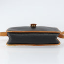 Christian Dior Shoulder Bag Leather Black Gold Auth BA8210-5