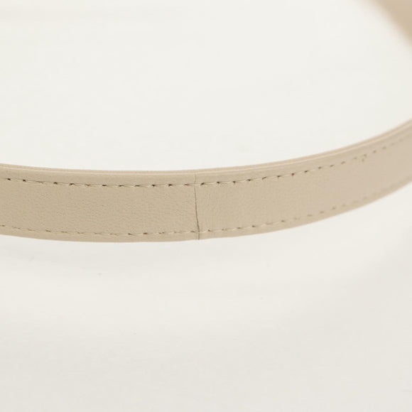 Christian Dior Canage Hand Bag Leather 2way White Gold Auth BA8211V