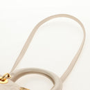 Christian Dior Canage Hand Bag Leather 2way White Gold Auth BA8211V-16