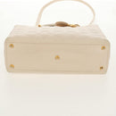 Christian Dior Canage Hand Bag Leather 2way White Gold Auth BA8211V-5