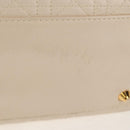 Christian Dior Canage Hand Bag Leather 2way White Gold Auth BA8211V-6