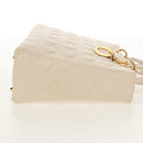 Christian Dior Canage Hand Bag Leather 2way White Gold Auth BA8211V-4