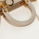 Christian Dior Canage Hand Bag Leather 2way White Gold Auth BA8211V-7