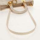 Christian Dior Canage Hand Bag Leather 2way White Gold Auth BA8211V-8