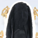 Salvatore Ferragamo Gancini Hand Bag Rattan White Gold Auth BA8212-17