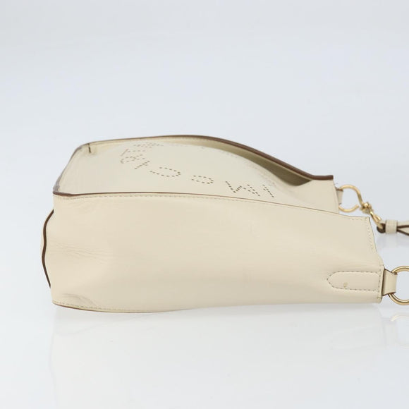 Stella MacCartney Shoulder Bag Leather Beige gold Auth BA8213