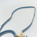 Miu Miu Handtasche Leder 2-Wege Blau Gold Auth BA8214-15