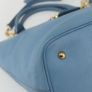 Miu Miu Handtasche Leder 2-Wege Blau Gold Auth BA8214-16