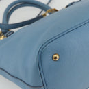 Miu Miu Handtasche Leder 2-Wege Blau Gold Auth BA8214-18