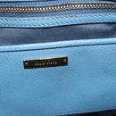 Miu Miu Handtasche Leder 2-Wege Blau Gold Auth BA8214-19