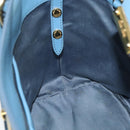 Miu Miu Hand Bag Leather 2way Blue Gold Auth BA8214-21