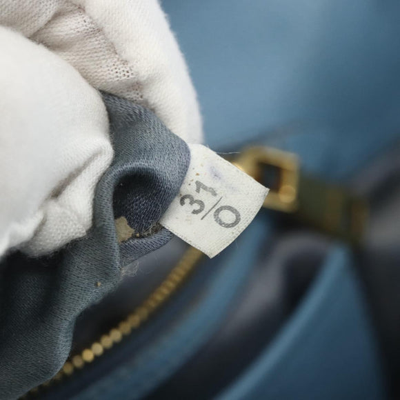 Miu Miu Hand Bag Leather 2way Blue Gold Auth BA8214