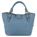 Miu Miu Handtasche Leder 2-Wege Blau Gold Auth BA8214-2