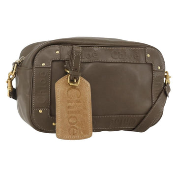 Chloe Eden Shoulder Bag Leather Brown Gold Auth BA8215