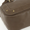 Chloe Eden Shoulder Bag Leather Brown Gold Auth BA8215-11