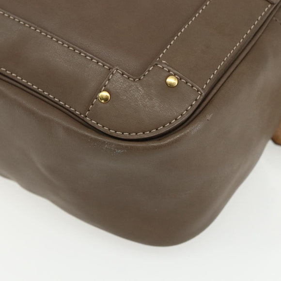 Chloe Eden Shoulder Bag Leather Brown Gold Auth BA8215