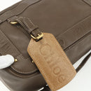 Chloe Eden Shoulder Bag Leather Brown Gold Auth BA8215-14