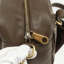 Chloe Eden Shoulder Bag Leather Brown Gold Auth BA8215-16