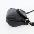 Chloe Lily Shoulder Bag Leather 2way Black Gold Auth BA8216-4