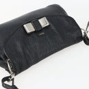 Chloe Lily Shoulder Bag Leather 2way Black Gold Auth BA8216-6