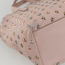 Jimmy Choo Studs Hand Bag Leather 2way Pink Auth BA8217-10