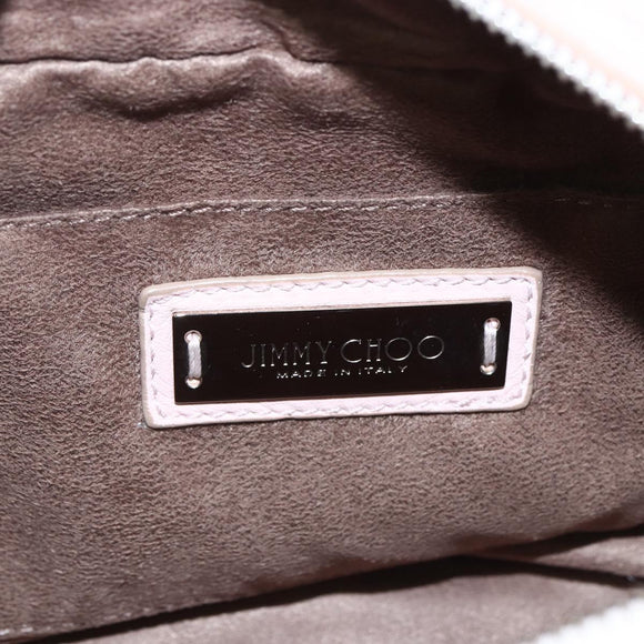 Jimmy Choo Studs Hand Bag Leather 2way Pink Auth BA8217