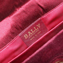 BALLY Shoulder Bag Velor Red Auth BA8218-17