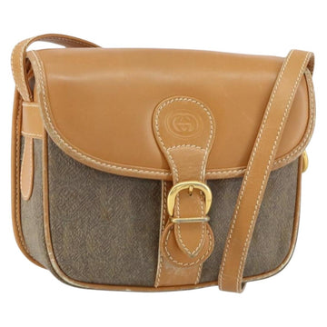 GUCCI Shoulder Bag Canvas Leather Beige Gold 007 23 0125 Auth BA8219