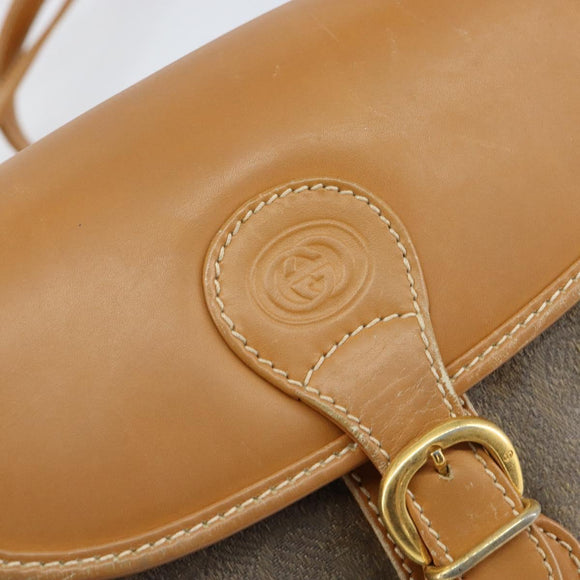 GUCCI Shoulder Bag Canvas Leather Beige Gold 007 23 0125 Auth BA8219