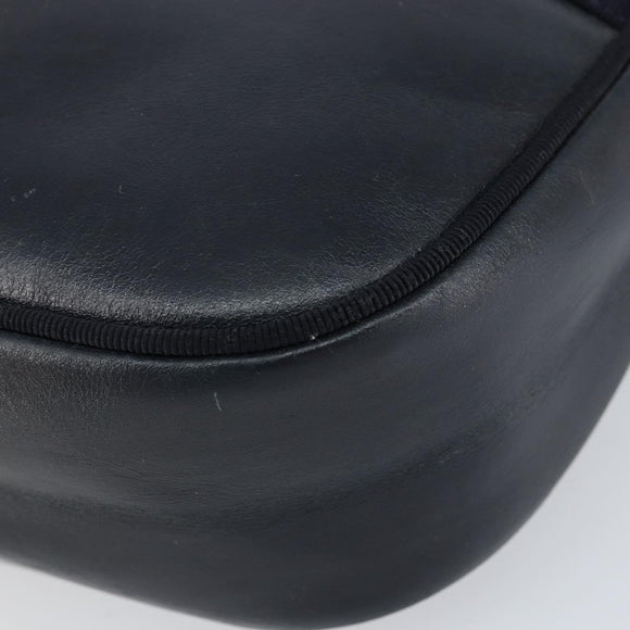 Salvatore Ferragamo Vala Shoulder Bag Leather Navy Gold Auth BA8220