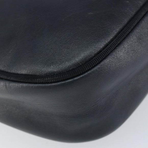 Salvatore Ferragamo Vala Shoulder Bag Leather Navy Gold Auth BA8220