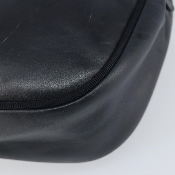 Salvatore Ferragamo Vala Shoulder Bag Leather Navy Gold Auth BA8220