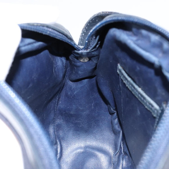 Salvatore Ferragamo Vala Shoulder Bag Leather Navy Gold Auth BA8220