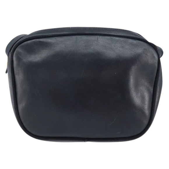 Salvatore Ferragamo Vala Shoulder Bag Leather Navy Gold Auth BA8220