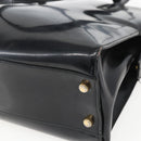 Salvatore Ferragamo Gancini Tote Bag Enamel Black Gold Auth BA8222-17