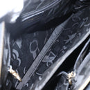 Salvatore Ferragamo Gancini Tote Bag Enamel Black Gold Auth BA8222-11