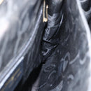 Salvatore Ferragamo Gancini Tote Bag Enamel Black Gold Auth BA8222-19