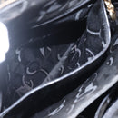 Salvatore Ferragamo Gancini Tote Bag Enamel Black Gold Auth BA8222-21