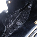 Salvatore Ferragamo Gancini Tote Bag Enamel Black Gold Auth BA8222-25